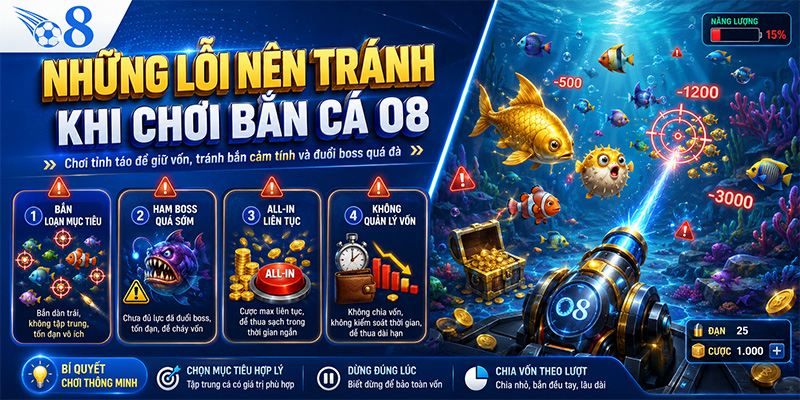 Những lỗi nên tránh khi chơi bắn cá O8